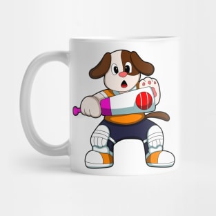 Dog as Batsman with Cricket bat Mug